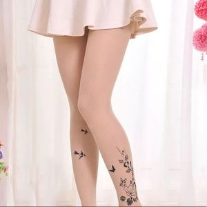 Printed SHEER PANTY HOSE OS